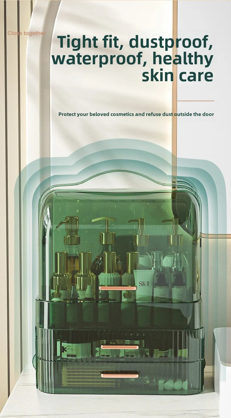 Cosmetics storage box Desktop dust drawer type large-capacity finishing box Multifunctional skin care product storage box