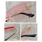 Retro Sunglasses Men Brand Designer Fashion Rimless Sun Glasses Shades Cutting Lens Ladies Frameless Eyeglasses