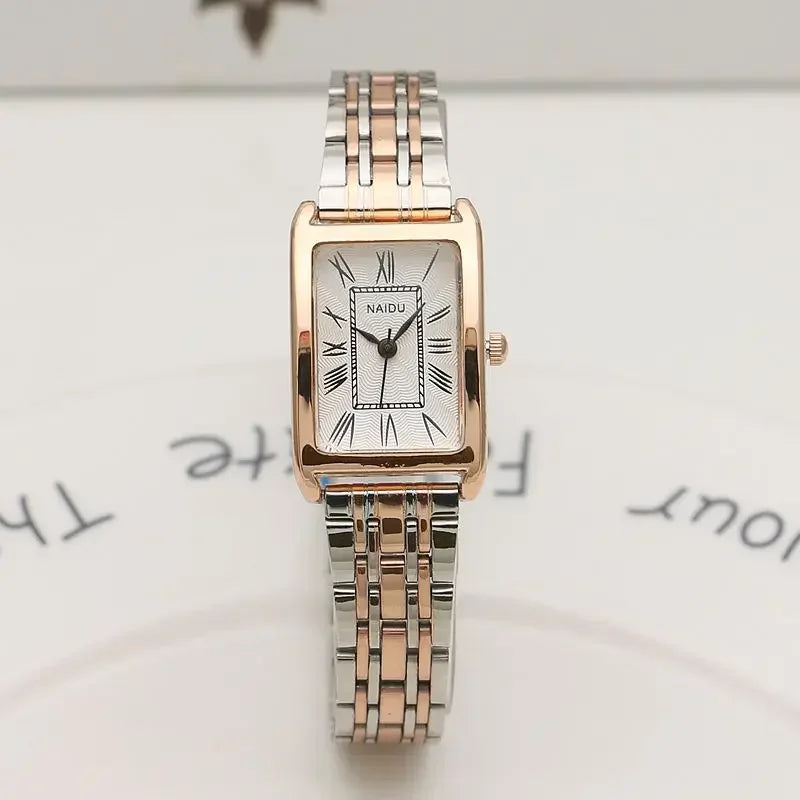 Watches for Women Rectangular Roman Scale Ladies Steel Strap Watch Fashion Trend Thin Strap Quartz Wristwatches Relogio Feminino