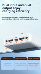 New Style BCAK power bank 20000mAh self-contained cable fast charging mini mobile phone gift mobile power supply