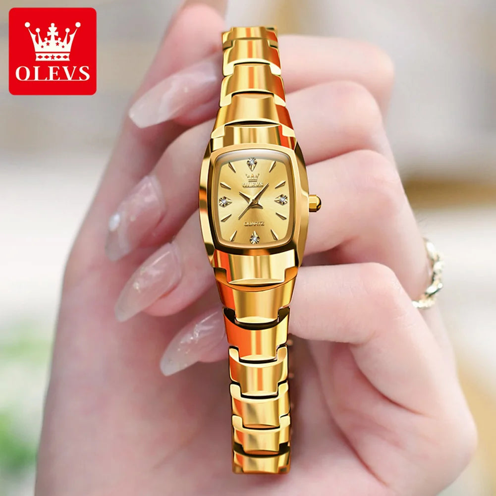 OLEVS 7006 Women's Watches Top Brand Luxury Original Quartz Montres Femmes Waterproof Tungsten Steel Case Strap Luminous Date