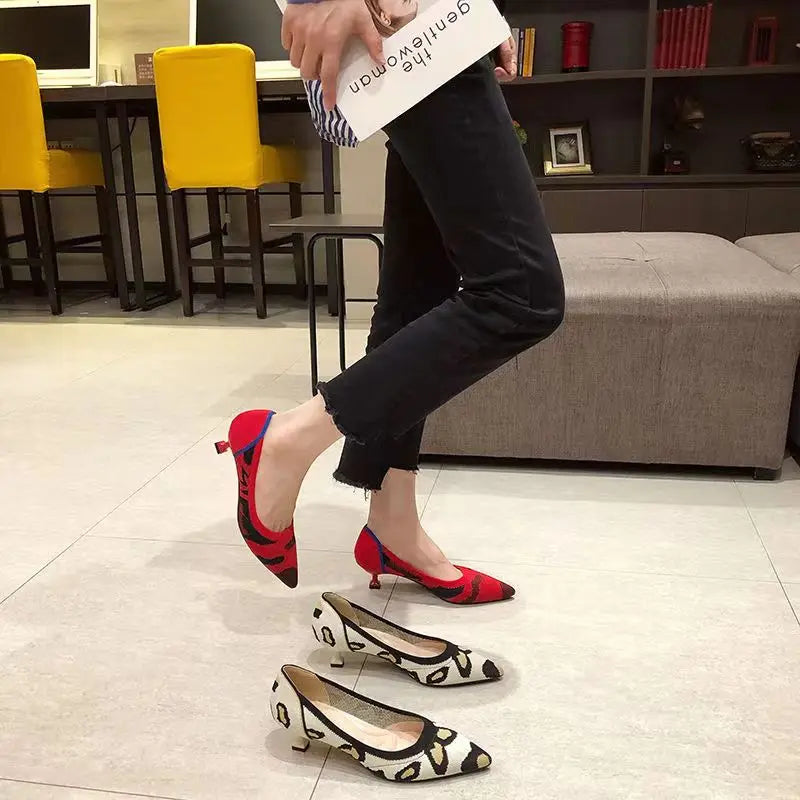 Women's high heels shoes  2025 new spring  / autumn / fashion beautiful breathable sweat absorbing comfortable shallow mouth p