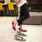 Women's high heels shoes  2025 new spring  / autumn / fashion beautiful breathable sweat absorbing comfortable shallow mouth p