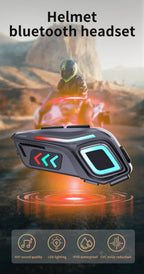 Hands-Free Music Riding Waterproof Noise Cancelling Bluetooth Motorcycle Intercom Helmet Headset