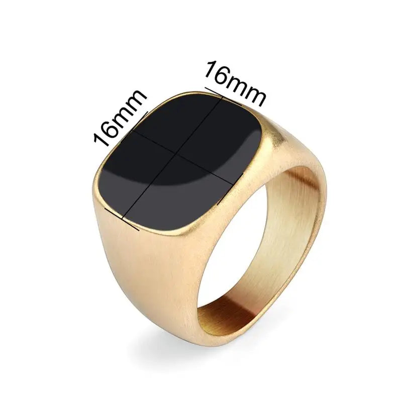 Jiayiqi Men's Ring Punk Rock Frosted 316L Stainless Steel Signet Ring For Men Hip Hop Party Jewelry Male Wedding Ring size 7-13
