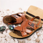 2024 New Men's Sandals Luxury Genuine Leather Men Shoes Casual Non-slip Beach Slippers Comfortable Open Toe Men Sandalias 38-47