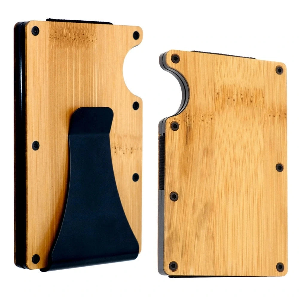 Minimalist Wallets for Men - Slim Aluminum Money Clip- RFID Blocking Metal Wallet - Front Pocket Credit Card Holder