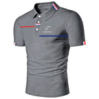 Men's new short sleeved polo shirt with a collar, fashionable and casual