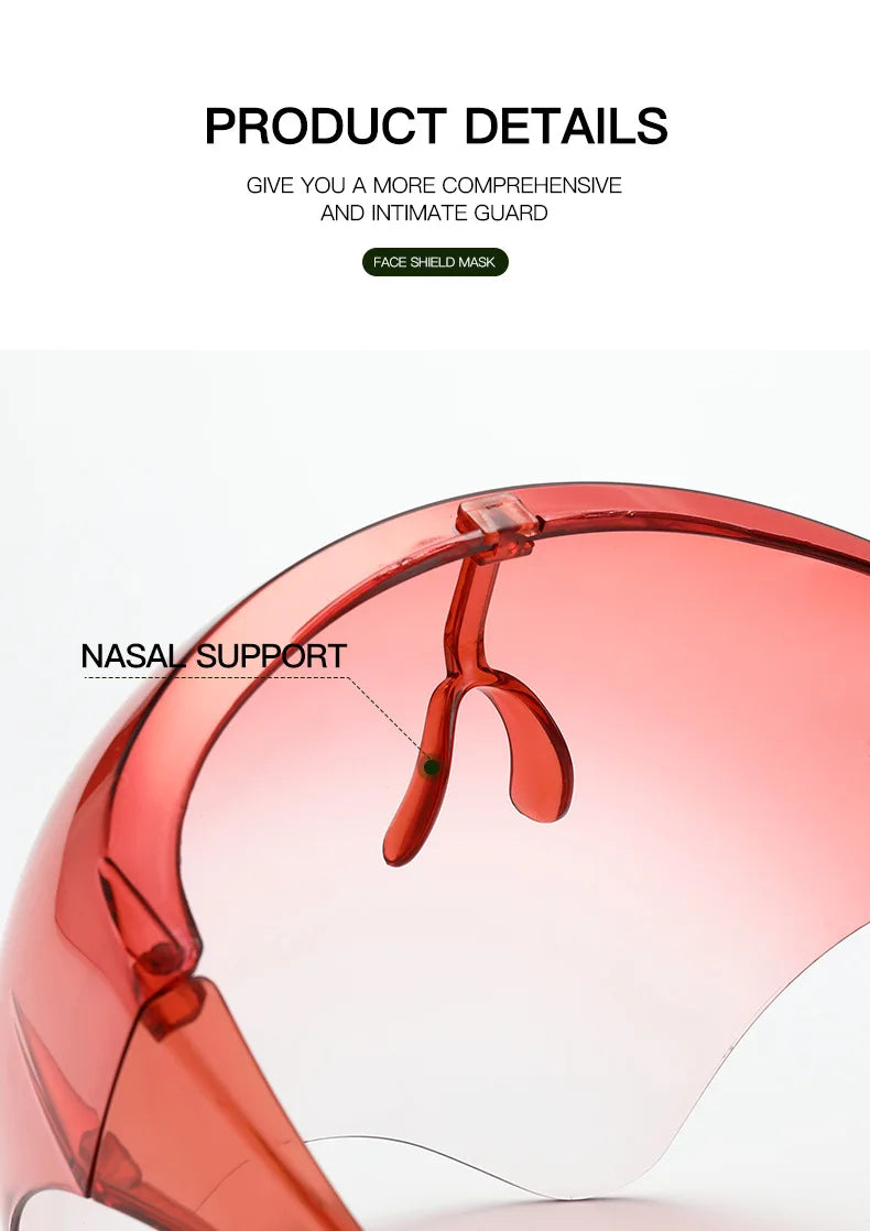 Full Face Sunglasses Mask Women Men Protective Faceshield Glasses Goggles Covered Spherical Lens Anti-Spray Cycling Sunglasses