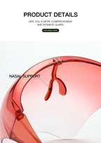 Full Face Sunglasses Mask Women Men Protective Faceshield Glasses Goggles Covered Spherical Lens Anti-Spray Cycling Sunglasses