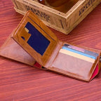 Men's Wallets Retro Dollar Pattern Hasp Male Leather Wallet Card Photo Holder Layer Fashion Large Capacity PU Men's Short Wallet