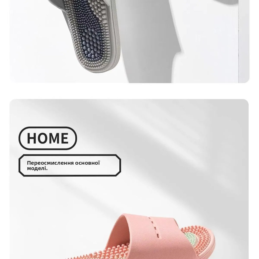 Men's Massage Slippers Anti-Slip Indoor Home Batoom Bathing Sandals Simple Sle PVC Material Comfortable Summer Slippers