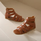 Women's Sandals Summer Elegant Casual Low Heels Flats Gladiator White Fish Toe with Best Selling Woman Shoes