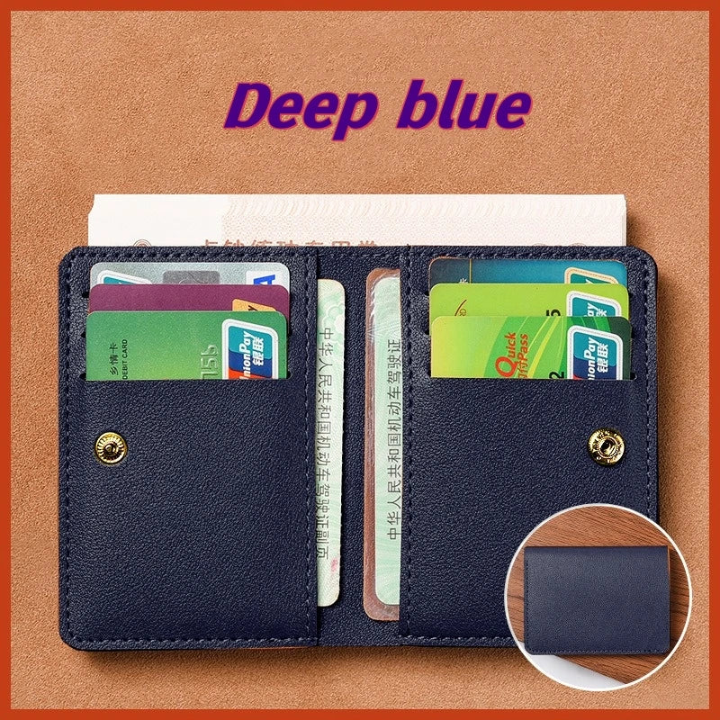 2025 New Women's Wallet Simple Folding Button Small Wallet Driver's License Card Bag Soft Leather Wallet