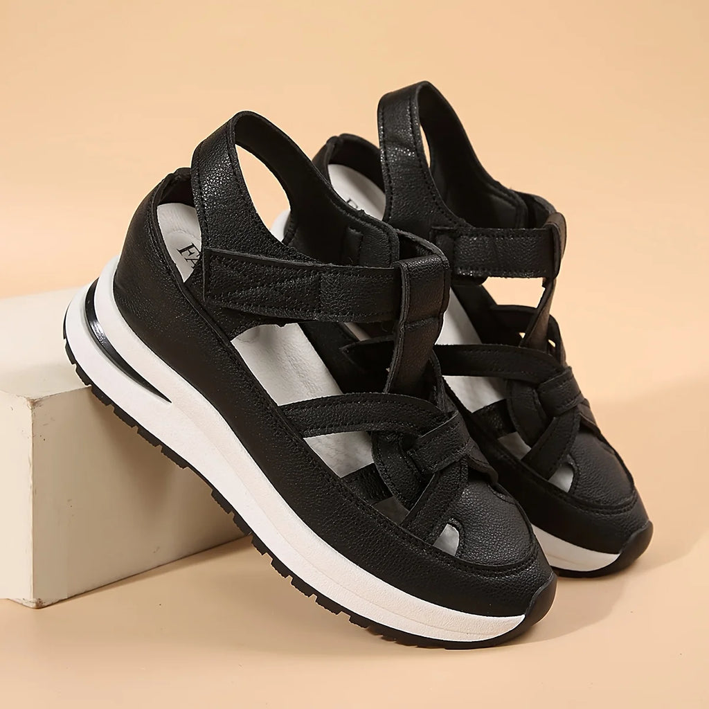 Women's Fashion Sandals, Comfortable, Solid Color, Open-toe, Artificial PU Upper/Lining/Insole, Multifunctional Beach Loafers