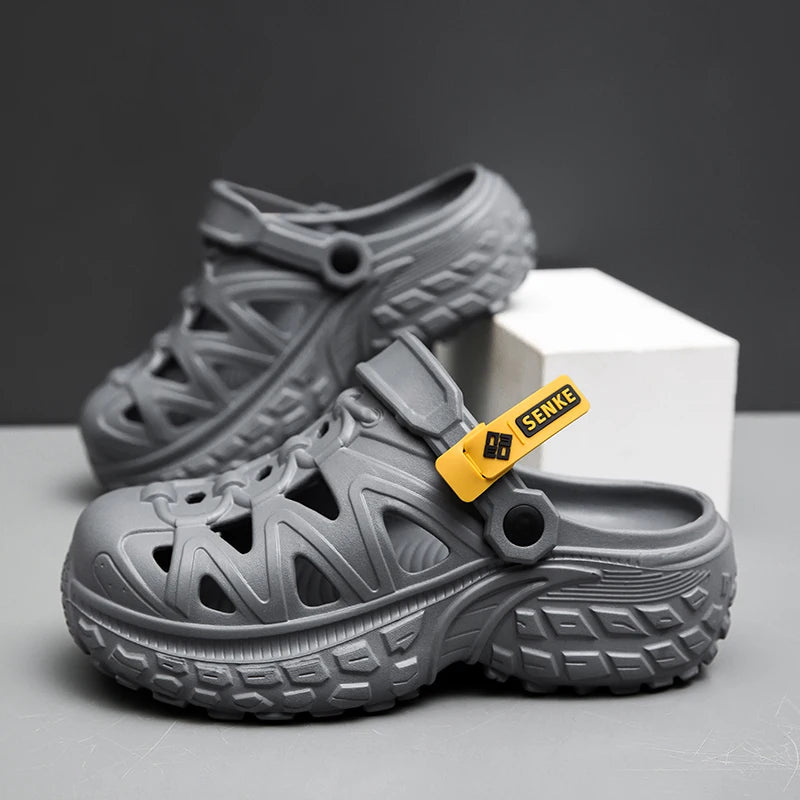 Men's Sandals, Lightweight Summer Outdoor Thick-soled Height-increasing Hollowed-out and Breathable Niche Slippers