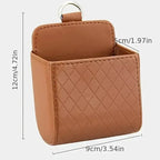 Car Mobile Phone PU Leather Bag Car Phone Holder Air Vent Mount Hanging Storage Box Glasses Organizer Support in Car Accessories