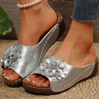 Women's Sandals Wedges Heels Sandals Summer 2025 Platform Sandalias Mujer Soft Heeled Slippers Summer Shoes Woman Footwear Women