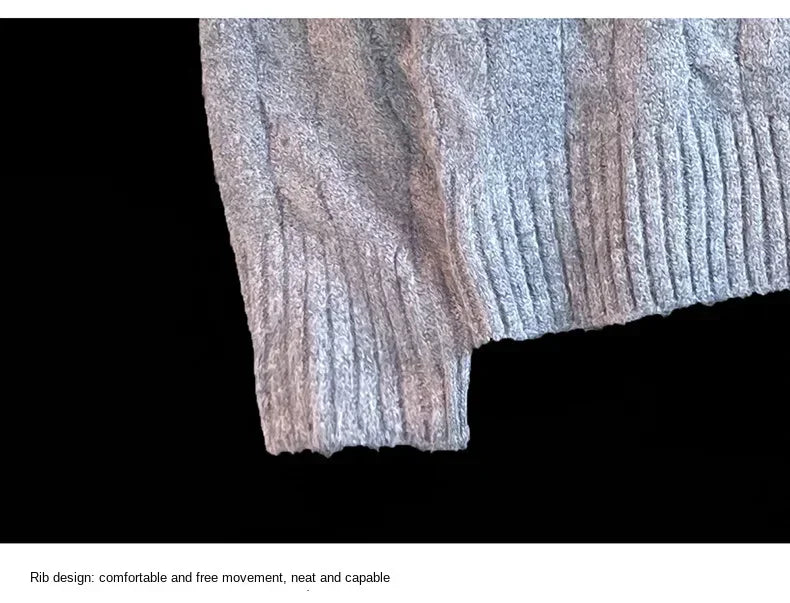 Autumn and Winter New 2024 Men's Casual Fashion Simple V-neck Loose Warm Sweater Men's Home Decoration Casua