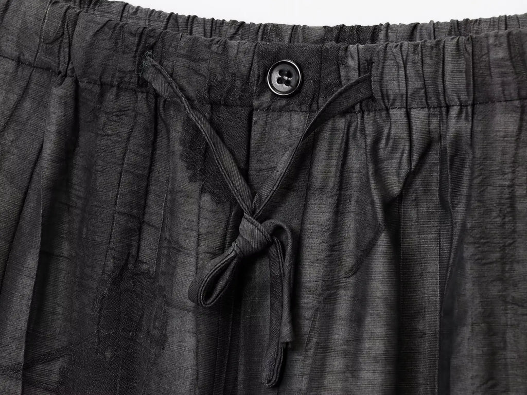 Women Print Long Pants Sets For Women Lapel Half Sleeve Single Breasted Shirts + High Waist Lace-Up Wide Leg Pants