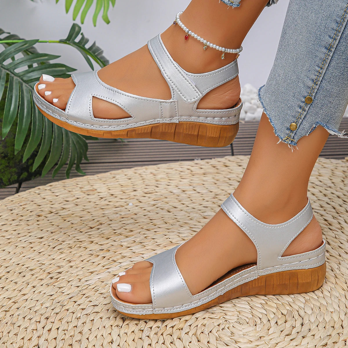 Women's Sandals Casual Summer Shoes Woman 2025 Summer Sandals Low Heels Sandals Comfortable Wedges Footwear Women