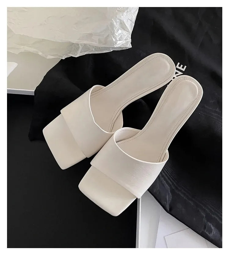 High Heels Women's Slippers Designer Heeled Sandals Woman Shoes Summer 2025 Elegant Pumps Flip Flops Slides Sandalias De Mujer