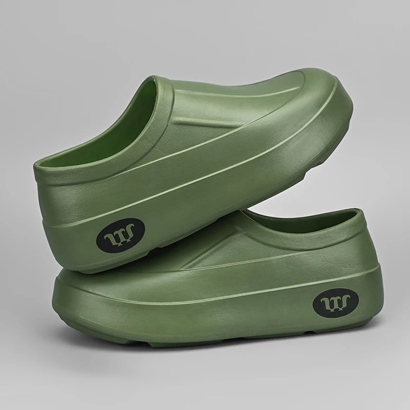 Women's Slippers Are All Season Anti Slip Waterproof Thick Soled Fashionable Simple Rain Boots for Couples Chefs Doctors Nurses