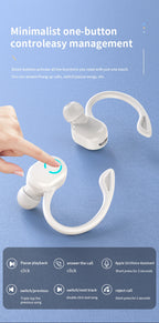 Wireless Bluetooth Earphones HIFI Bass With HD MIC Ear-Hook Earbuds Noise Cancelling Life Waterproof Game Sports Music Headsets