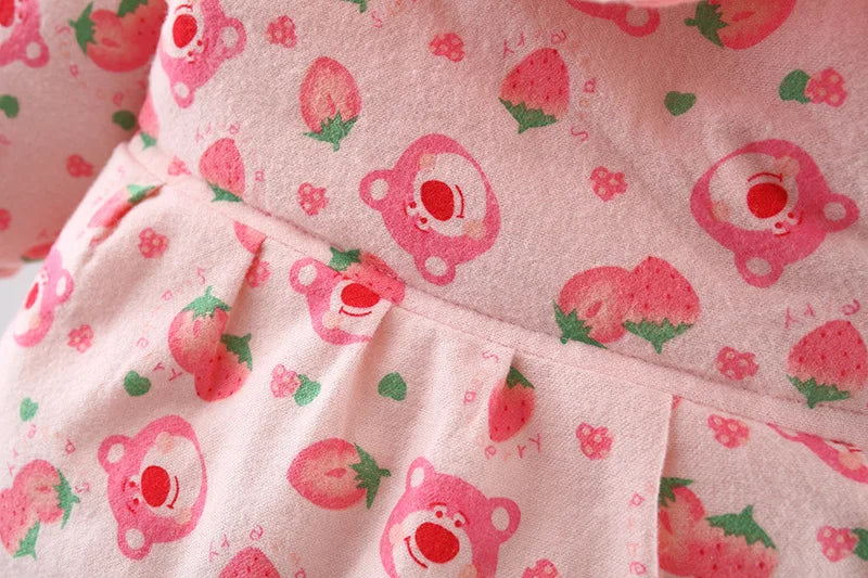 Winter Girls' Cotton Jacket, New Cute Children's Clothing, Solid Color Printed Girls' Cotton Jacket, Rabbit Ear Hooded Bag Gift