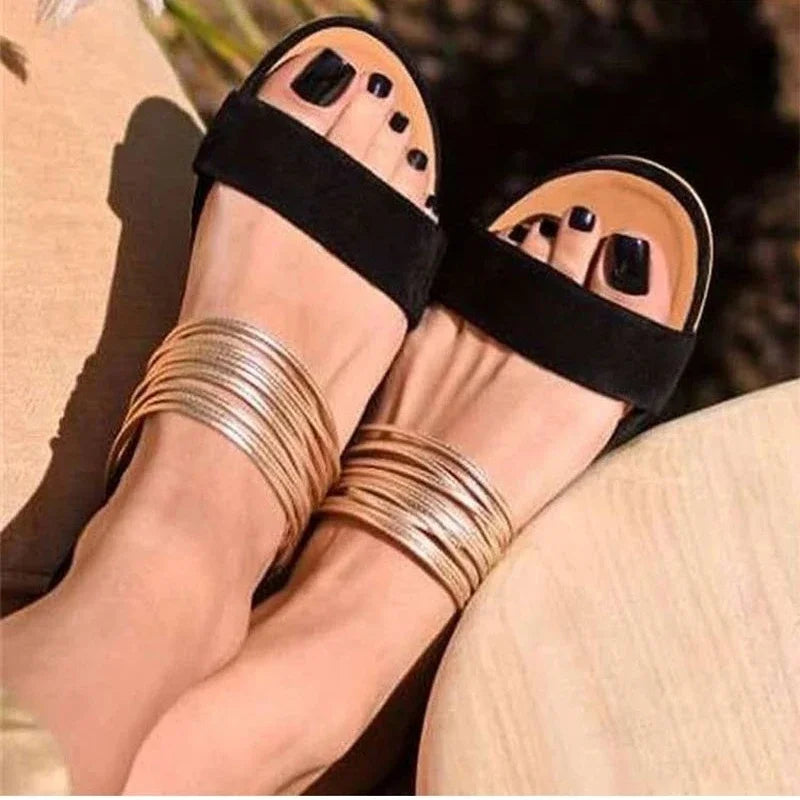Women Slippers 2022 Summer New Bohemian Sandals Flat Casual Shoes Female Slip on Slides Woman Shoes Plus Size Sandalias Mujer
