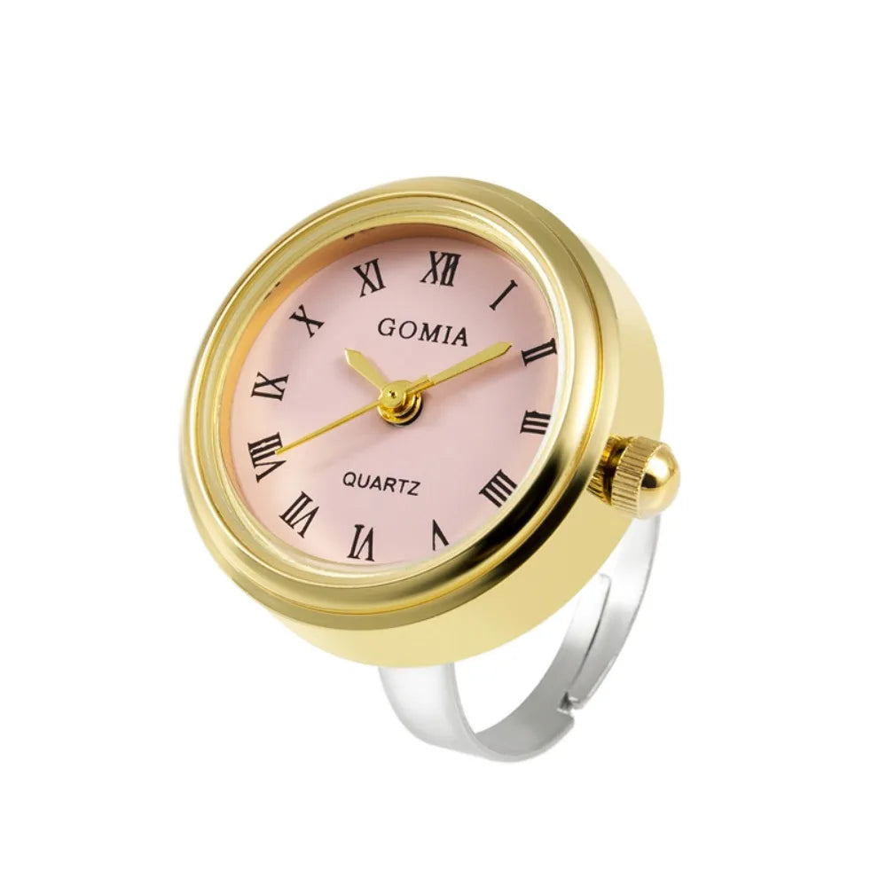 Couple Watches Couple Watch Ring Retro Mini Gift Finger Ring Watch Round Finger Clock Ring Women