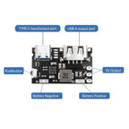 Single Lithium Battery Charger Board TYPE C + USB A 5V 2.4A Charger Discharger Module Supports Charging And Discharging