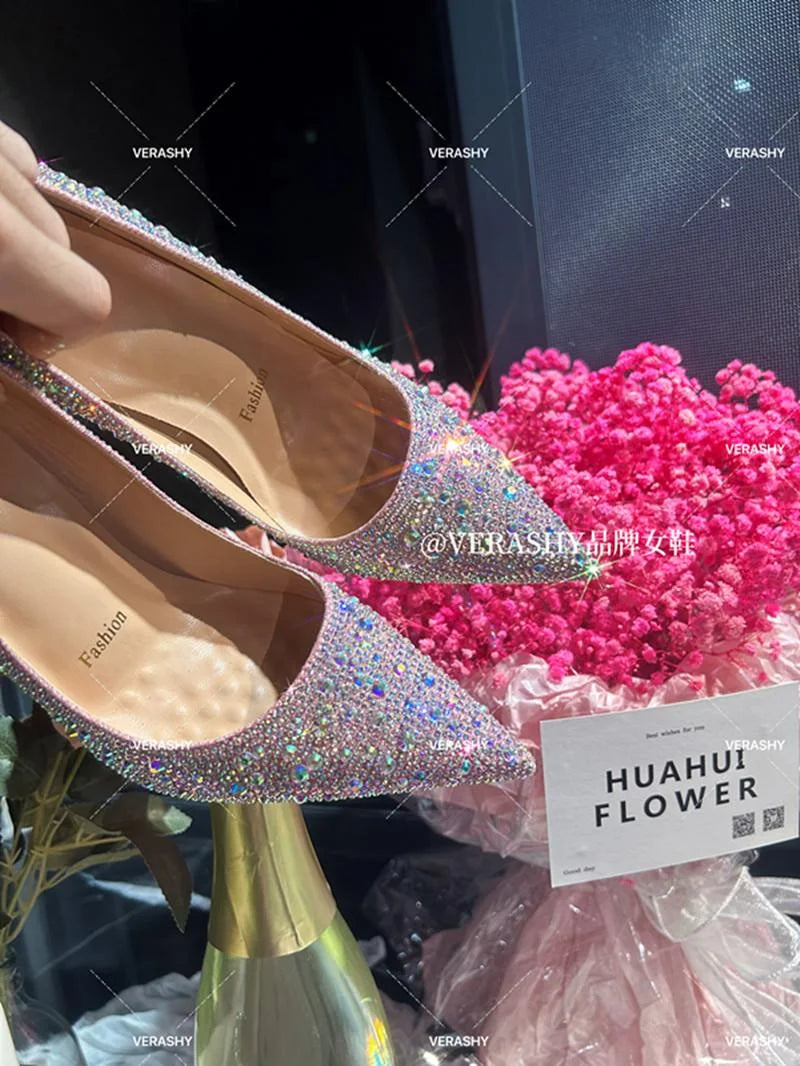 High Heels Women Star Style Sexy Red sole luxury Brand  Woman High Heels Pointed toe glitter Pumps elegant Party Shoes