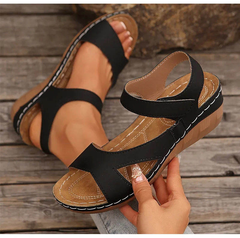Women's Sandals 2025 Summer Sandals Women Heels Sandalias De Mujer Casual Wedges Footwear Summer Shoes Woman Soft Heeled Sandals