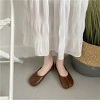 Flat Shoes Woman Microfiber Leather Comfy Flats Split Toe Slippers Soft Bottom Loafers Brief Ladies Trotter Moccasins 2025 ﻿