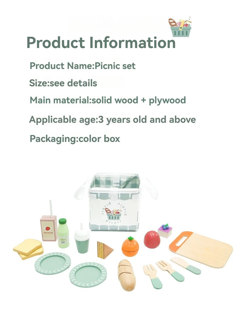 wooden Kitchen toy wooden tableware Food Sets toy  role play Educational Cosplay preschool gifts for kids Kitchen Accessories