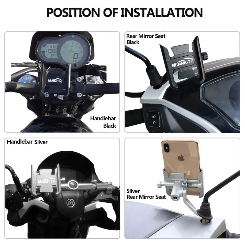 Motorcycle Phone Holder Accessories FIT For XMAX300 XMAX400  X-MAX 125/250/300/400 High Quality  Aluminum Mobile Stand Holder