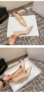 Female Heels Women Shoes Brand Women Pumps Office Ladies Working Shoes Solid Pointed Toe Dress Shoes Spring Autumn Plus Size 43