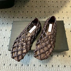 Women Sandals Luxury Brand Designer Flat Sandals for Women Fashion Woven Hollow Loafers Summer 2025 Comfort Beach Casual Shoes