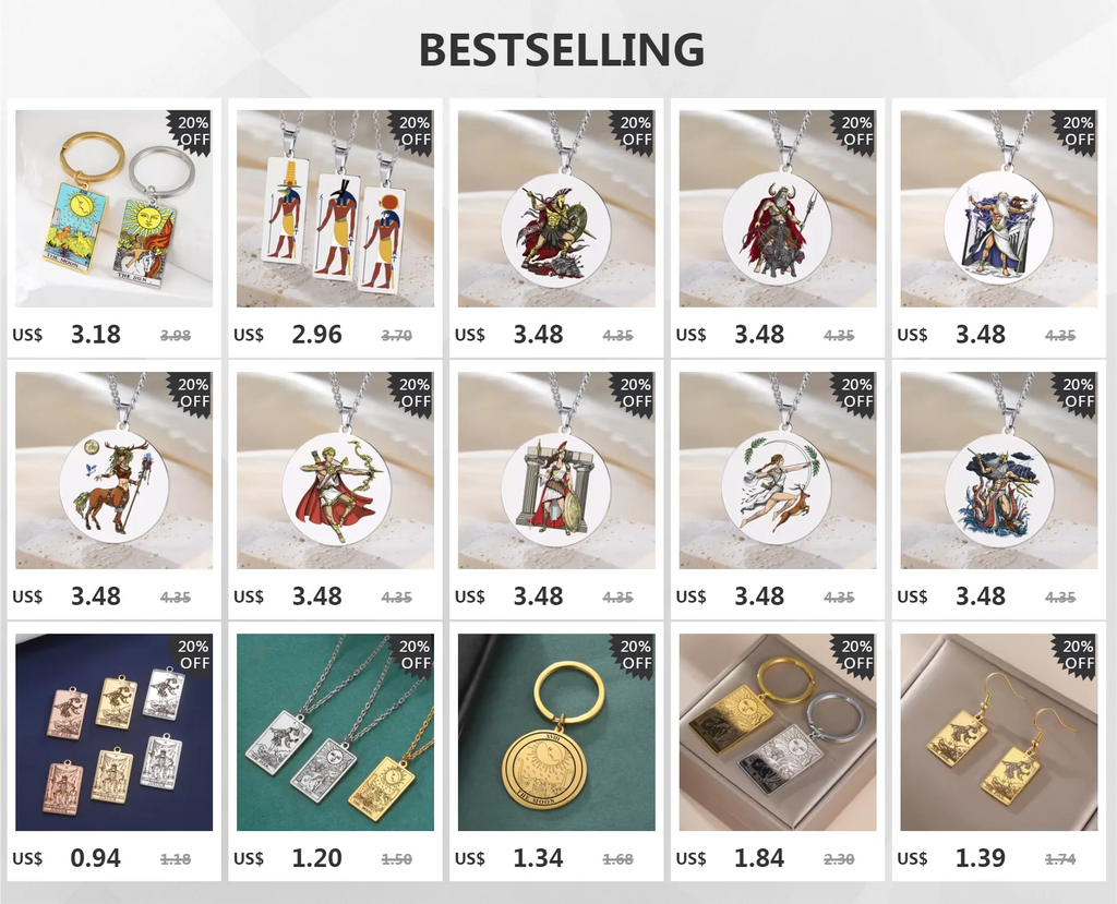 Dawapara 22 Styles Tarot Card Good Luck Amulet Necklace Sun Moon UV Colorful Pendant Stainless Steel Spiritual Jewelry