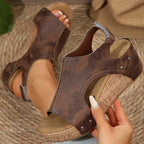 Women's Sandals High Heels Sandals With Wedges Shoes Woman Platform Sandals Summer Peep Toe Heeled Slippers Sandalias De Mujer