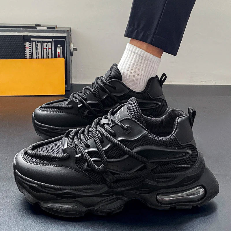 Fashion Shoes For Men White Sneakers Male Platform Walking Shoes Punk Lace Up Outdoor Men’s Outdoor Breathable Sneakers