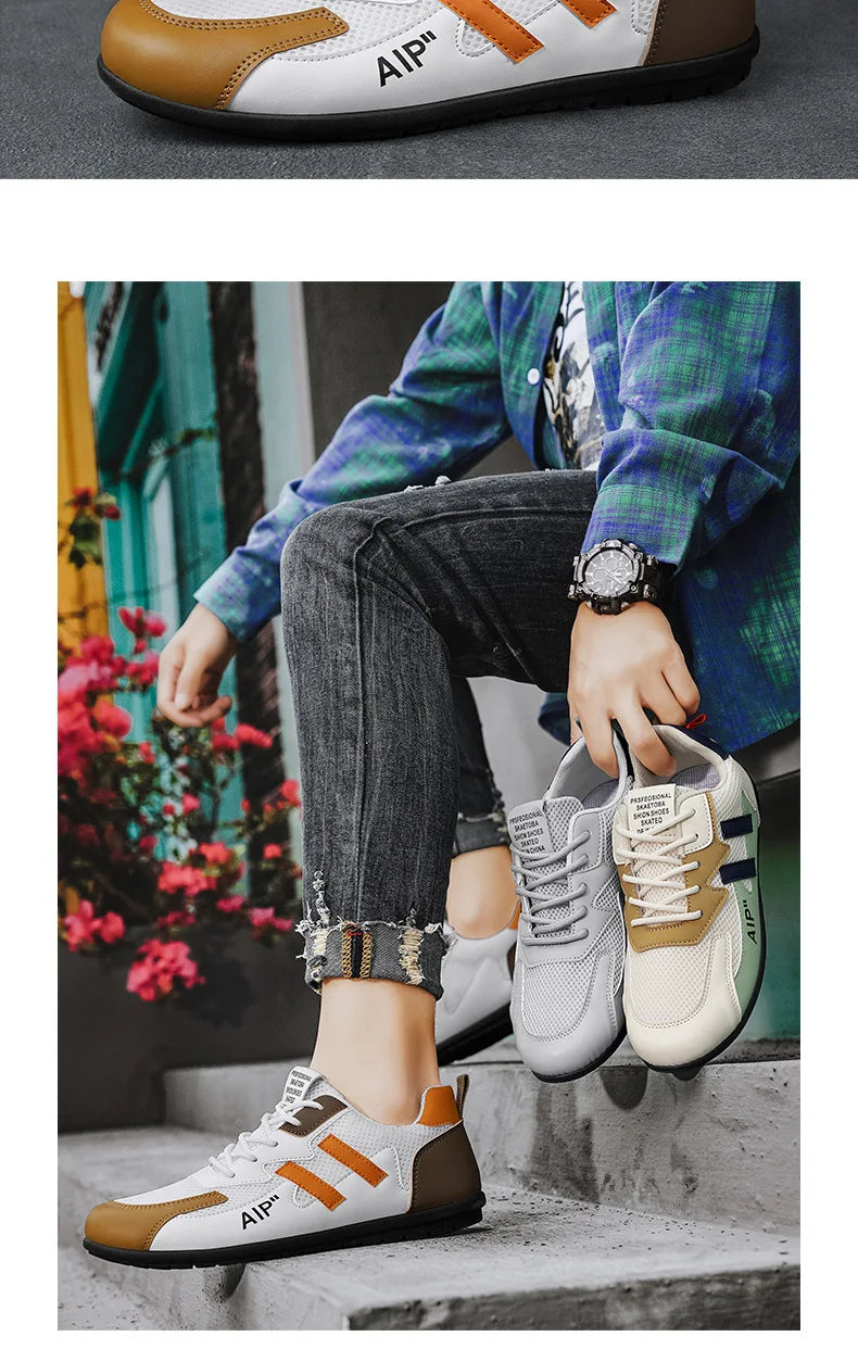 Mens Shoes 2025 New Casual Flats Man's Spring Driving Flats Breathable Sport Fashion Sneakers Lightweight Loafers for Male