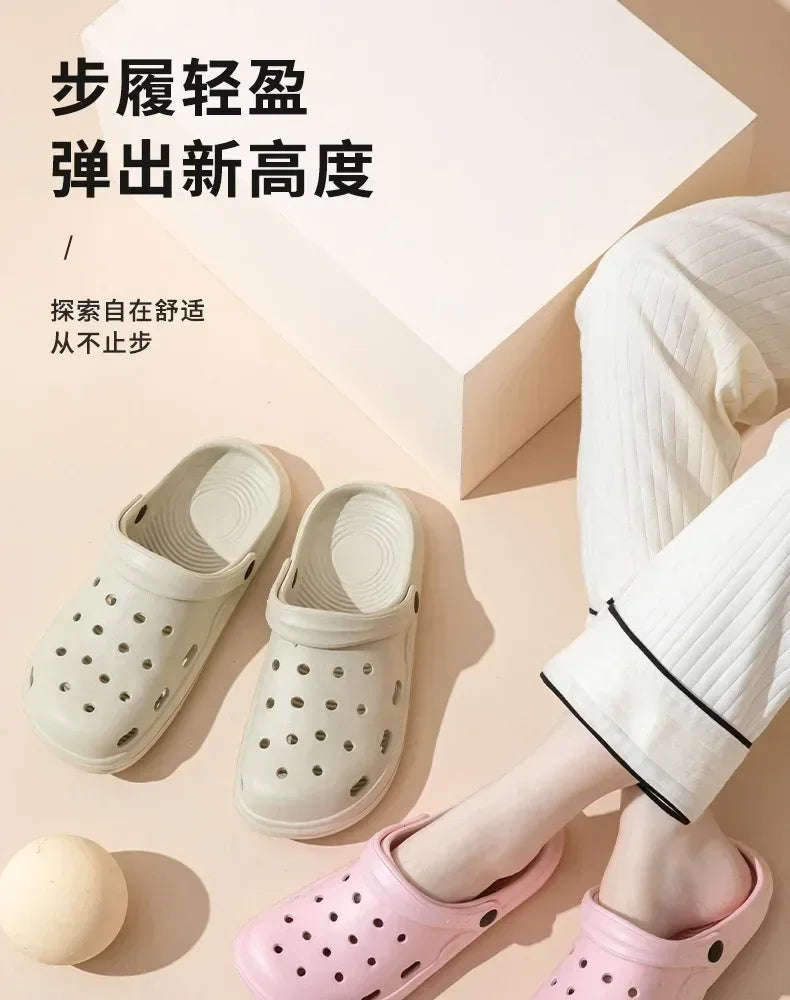 Womens House Slippers Casual Garden Clogs Outdoor Wide Toe Shoe for Ladies Men Sandalia Non Slip Indoor Outdoor Shoes