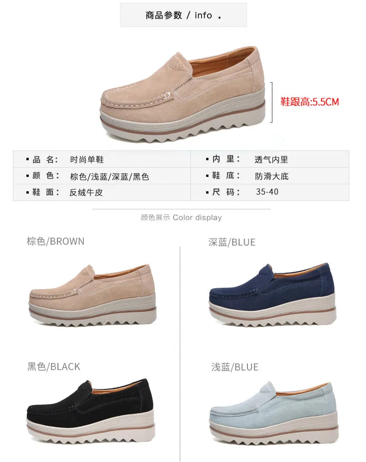 2023 Spring Women Flats Shoes Platform Slip On Flats Woman Sneakers Female Suede Ladies Tenis Loafers Moccasins Casual Shoes