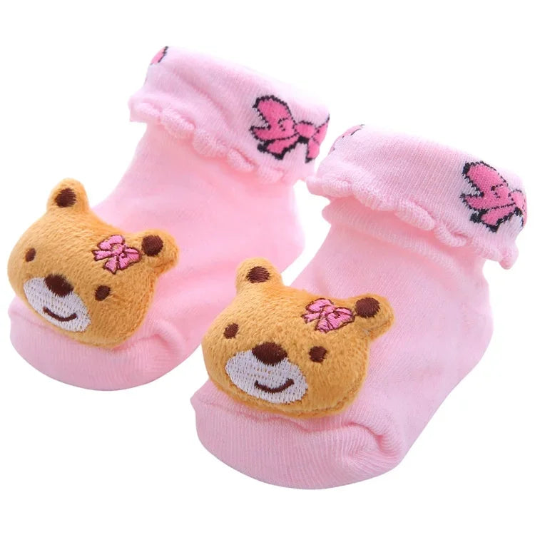 Fall Winter 0-1 Year Old Baby Socks Cute 3D Cartoon Doll Socks Warm Cute Socks Baby Girl Boy Socks