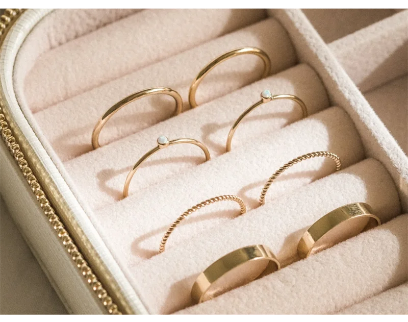 14K gold filled Essential Stacking Ring 1.5MM Thickness Knuckle Ring Boho Gold Jewelry Minimalism Stacking Boho Ring for Women