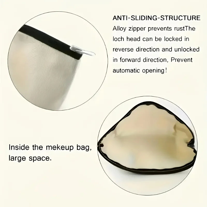 Cosmetic Bag - Durable Zipper Closure, Fun Illustrated Makeup Organizer, Lightweight Foldable Travel Toiletry Bag,Secure Storage