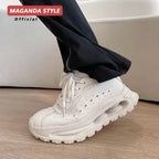 Sports shoes for men casual leather shoes street fashion brand design shock absorption soft sole height increasing dad shoes