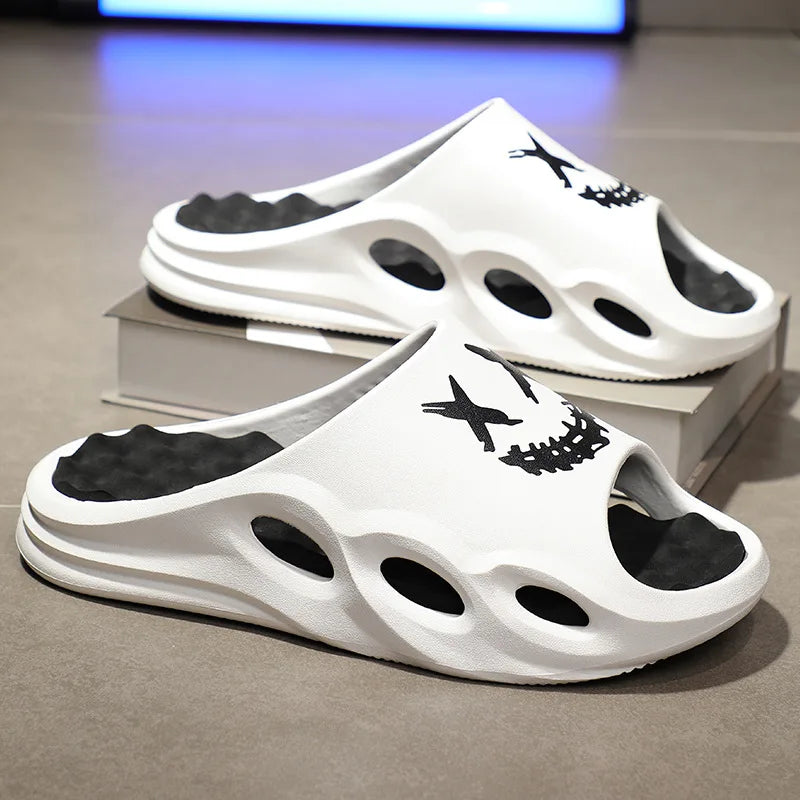 Men Fashion Massage Slippers Indoor/Outdoor Sandals Beach Flip Flop Thick Sole Male Slides Summer Non-Slip Men Shower Slippers